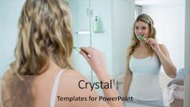  Presentation with mirror - Cool new presentation theme with mirror while brushing her teeth backdrop and a  colored foreground