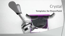  Presentation with eyelashes - Slide deck with mirror with curler and false eyelashes on light background background and a white colored foreground
