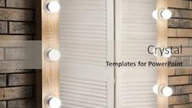  Presentation with lamps - Theme enhanced with mirror with lamps in modern makeup room background and a soft green colored foreground