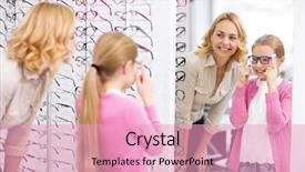  Presentation with optical - Cool new PPT theme with mirror with new eyeglasses backdrop and a  colored foreground