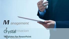  Presentation with information system - Slides with mis - concept of management information system background and a sky blue colored foreground