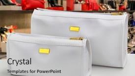  Presentation with bag - PPT theme enhanced with miscellanous - necessaire bag for miscellaneous use background and a  colored foreground