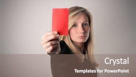  Presentation with female soccer - Presentation theme having a female soccer referee background and a violet colored foreground