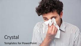  Presentation with nose - Amazing presentation having miserable - portrait of a man blowing backdrop and a light gray colored foreground