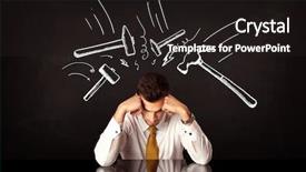  Presentation with depressed - Audience pleasing presentation design consisting of miserable - young depressed businessman sitting backdrop and a dark gray colored foreground