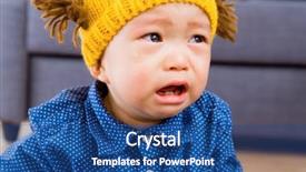  Presentation with crying baby - Audience pleasing presentation theme consisting of miserable children - asian baby boy crying backdrop and a ocean colored foreground