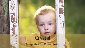  Presentation with mom crying - Slides having miserable children - little boy crying in garden background and a yellow colored foreground