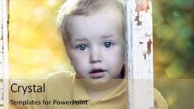  Presentation with crying - Audience pleasing presentation consisting of miserable children - little boy crying in garden backdrop and a coral colored foreground