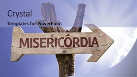  Presentation with mercy killing - Cool new PPT theme with misericordia in portuguese mercy sign backdrop and a light blue colored foreground
