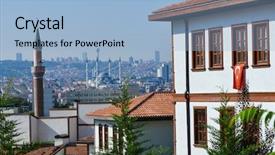  Presentation with misery - Presentation design featuring misery - ankara city skyline as seen background and a light blue colored foreground