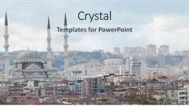  Presentation with misery - Slide deck with misery - ankara skyline - turkey background and a sky blue colored foreground