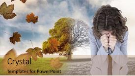  Presentation with misery - Cool new presentation with misery - digital composite of autumn leaves backdrop and a gold colored foreground