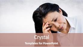  Presentation with composite - PPT theme with misery - digital composite of woman head background and a coral colored foreground