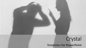  Presentation with misery - Slides enhanced with misery - silhouette of woman blaming her background and a light gray colored foreground