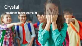  Presentation with teasing - Slides featuring misery - teasing classmate background and a dark gray colored foreground