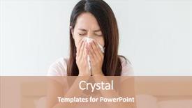  Presentation with misery - Amazing slide set having misery - woman feeling unwell backdrop and a coral colored foreground