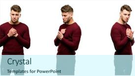  Presentation with crying - Beautiful PPT theme featuring misfortune - handsome blond man crying depressed backdrop and a cool aqua colored foreground