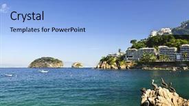  Presentation with pacific - Audience pleasing slides consisting of mismaloya near puerto vallarta backdrop and a light blue colored foreground