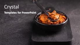  Presentation with black soybean - Slide deck consisting of miso-paste-japanese-traditional-soybean background and a dark gray colored foreground