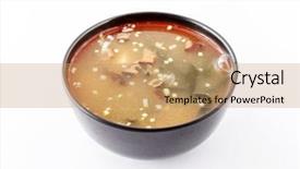  Presentation with japanese food - Beautiful theme featuring miso-soup-japanese-food backdrop and a coral colored foreground