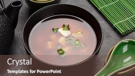  Presentation with japanese green tea - Cool new PPT layouts with miso-traditional-japanese-soup backdrop and a violet colored foreground