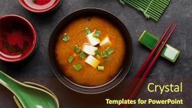  Presentation with soup - Theme featuring miso-traditional-japanese-soup background and a tawny brown colored foreground