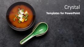  Presentation with soup - Cool new PPT theme with miso-traditional-japanese-soup backdrop and a dark gray colored foreground