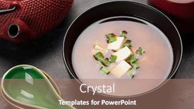  Presentation with japanese green tea - Theme enhanced with miso-traditional-japanese-soup background and a coral colored foreground