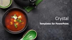  Presentation with japanese green tea - Cool new presentation theme with miso-traditional-japanese-soup backdrop and a dark gray colored foreground