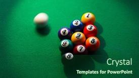  Presentation with billiard - PPT theme with miss-shot-near-miss-cue background and a forest green colored foreground