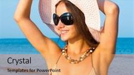  Presentation with summer sun - Cool new slides with miss summer sun backdrop and a yellow colored foreground