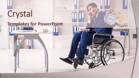  Presentation with wheelchair - Amazing presentation theme having missed opportunity - young male employee in wheelchair backdrop and a  colored foreground