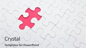  Presentation with puzzle - Audience pleasing PPT theme consisting of missed target - puzzle with missing piece backdrop and a white colored foreground