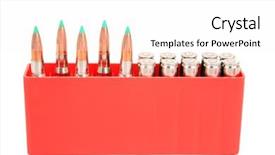  Presentation with nickel - Amazing PPT theme having missile target - genuine 30 06 cartridges backdrop and a white colored foreground