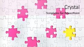  Presentation with puzzle pieces - PPT theme with missing few white puzzle pieces background and a lemonade colored foreground