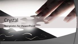  Presentation with connecting - PPT theme having missing jigsaw glowing puzzle piece background and a light gray colored foreground