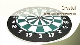  Presentation with dartboard - Presentation design with missing mark - photo of a dartboard background and a cream colored foreground