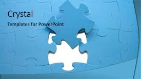  Presentation with blue earth puzzle - PPT theme featuring missing piece - dropped out part background and a light blue colored foreground