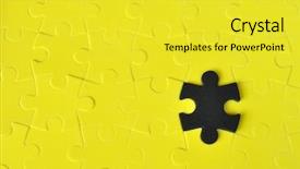  Presentation with puzzle - PPT layouts featuring missing piece - yellow puzzle background background and a  colored foreground