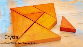  Presentation with traditional wood - Audience pleasing slide deck consisting of missing piece in a square backdrop and a gold colored foreground