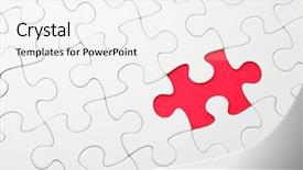  Presentation with red puzzle - Colorful slides enhanced with missing puzzle piece in red backdrop and a white colored foreground