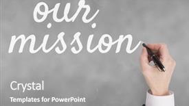  Presentation with mission - Presentation design consisting of mission business text against grey background and a gray colored foreground