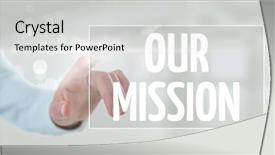  Presentation with mission - Presentation enhanced with mission business text against white background and a light gray colored foreground