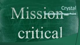  Presentation with mission - Slide deck consisting of mission-critical-business-phrase-written background and a ocean colored foreground