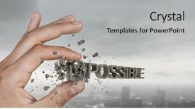  Presentation with mission - Presentation theme with mission possible - nothing is impossible background and a light gray colored foreground