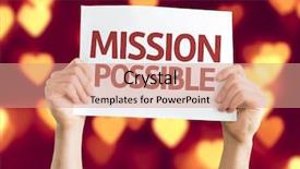  Presentation with mission - Theme having mission possible card with heart background and a coral colored foreground