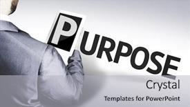  Presentation with business purpose - Cool new presentation theme with mission statement - business man with the text backdrop and a light gray colored foreground