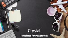  Presentation with business travel - Presentation design enhanced with mission trip - business and travel concept accessories background and a dark gray colored foreground