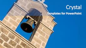 Presentation with church - Theme featuring mission trip - church bell background and a teal colored foreground