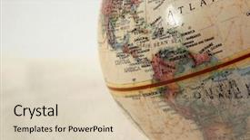  Presentation with mission - Theme having mission trip - globe on sand background and a soft green colored foreground